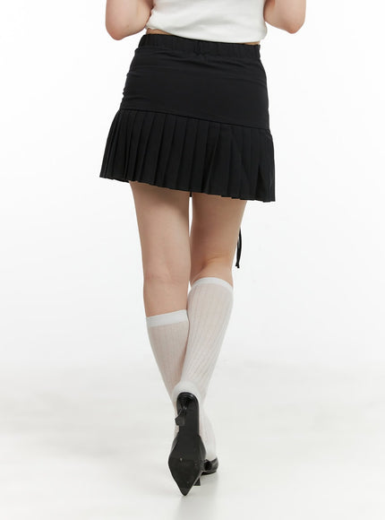 shirred-pleated-mini-skirt-cl422