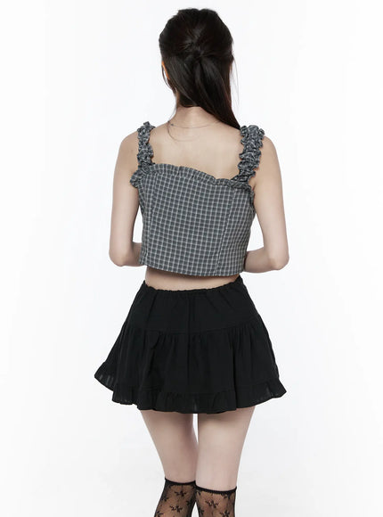 frill-detail-checkered-sleeveless-crop-top-cu522