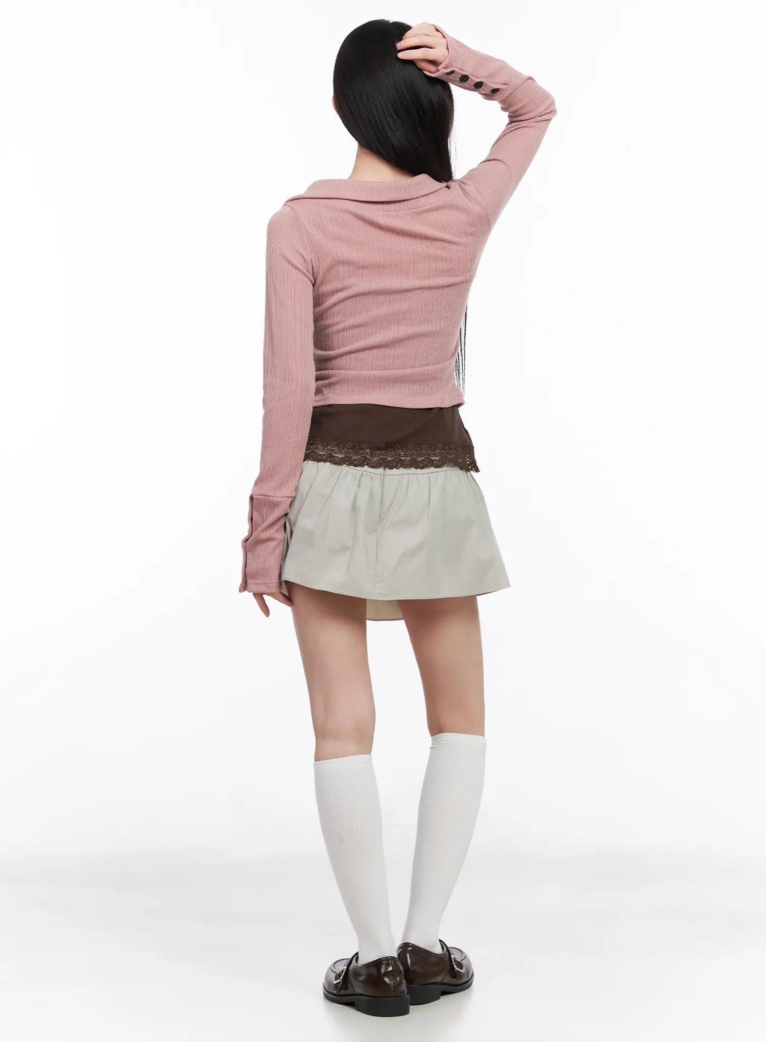 shirred-flared-mini-skirt-cm518