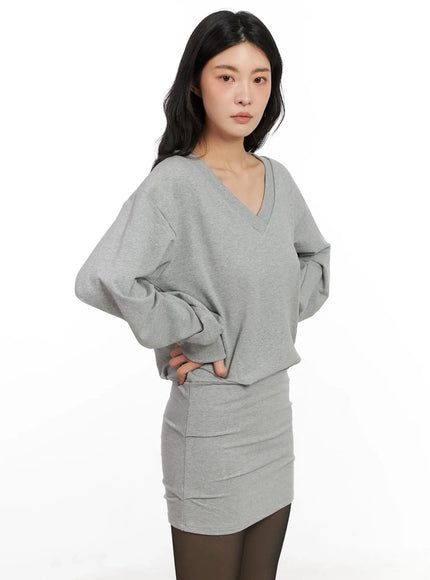 v-neck-sweatshirt-mini-dress-in528