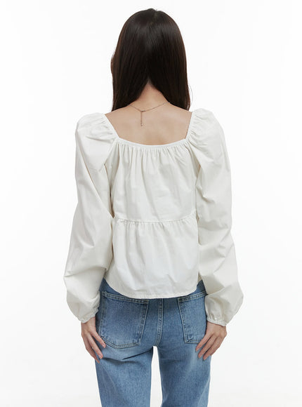 classic-square-neck-ribbon-sleeve-blouse-os416