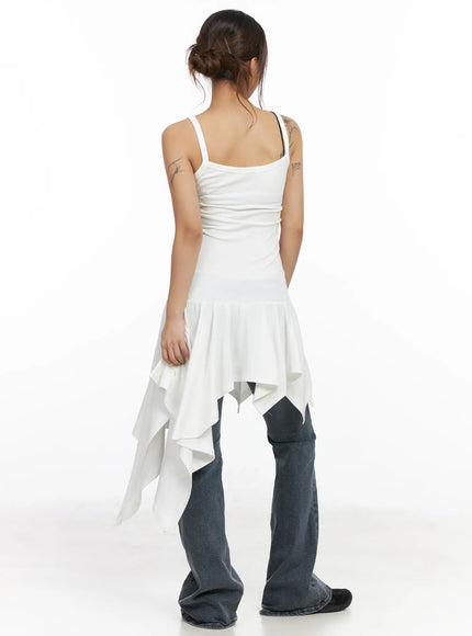 asymmetric-ruffled-edge-sleeveless-mini-dress-cf513