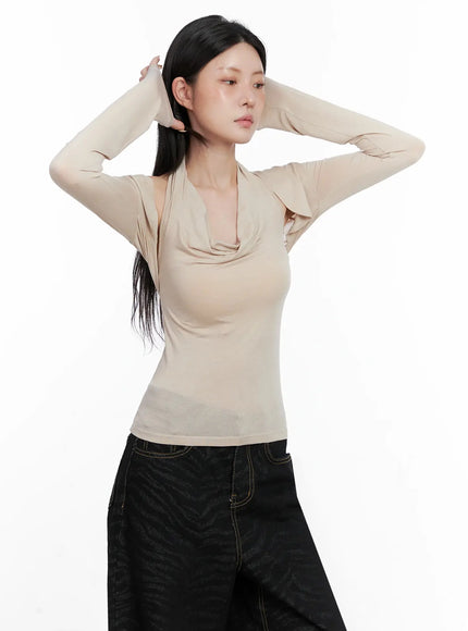 cowl-neck-top-bolero-set-is508