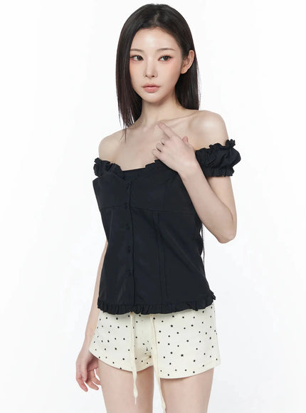 ruffled-off-shoulder-short-sleeve-blouse-iu512