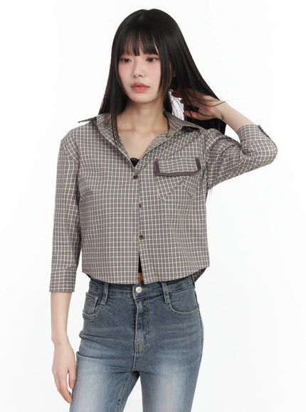 plaid-3-4-sleeve-shirt-im523