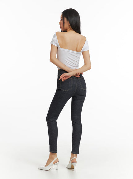 high-waist-solid-skinny-jeans-cj425