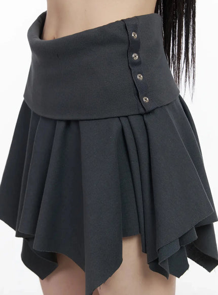 asymmetric-foldover-waist-mini-skirt-iy511