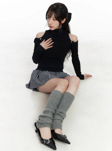 striped-pleated-mini-skirt-cj526