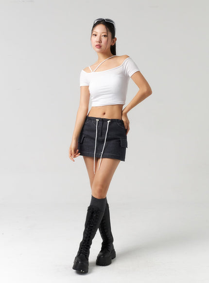 drawstring-mini-skirt-cu326