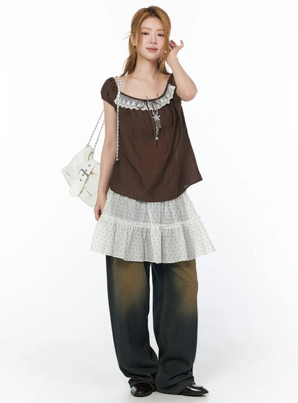 lace-puff-sleeve-blouse-cy505
