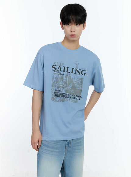 mens-sailing-graphic-t-shirt-il529 / Light blue