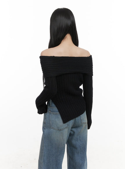 off-shoulder-buttoned-sweater-cj517