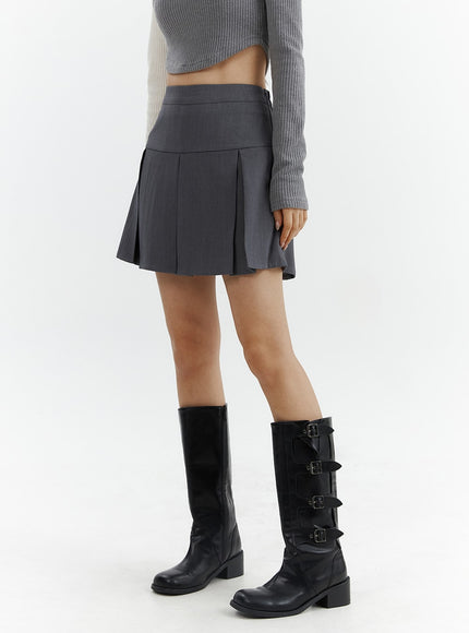 solid-pleated-mini-skirt-cj425