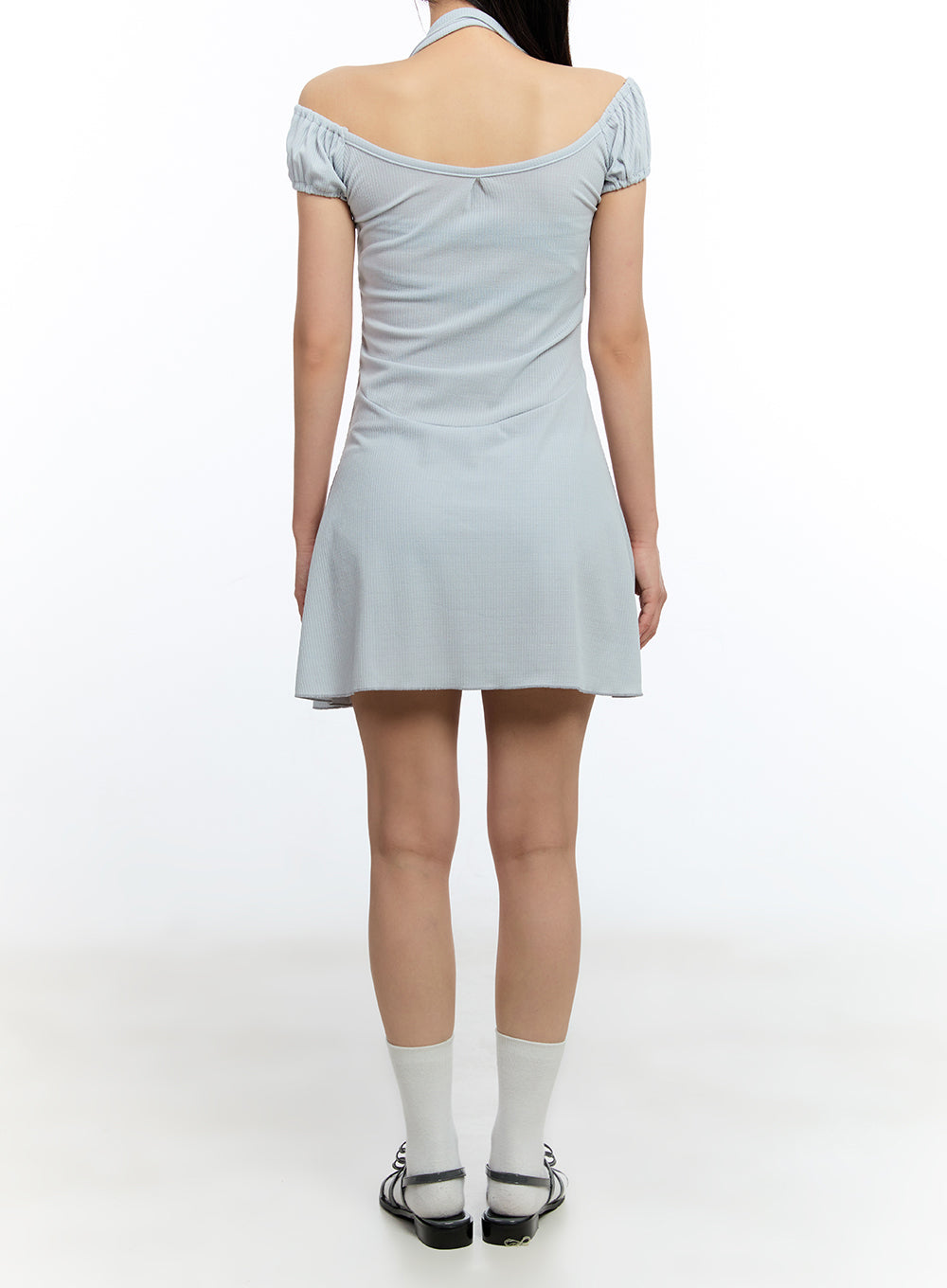 flare-mini-dress-with-scarf-set-iu503