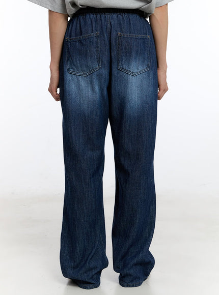 men-s-pintuck-denim-sweatpants-dark-blue-iy529