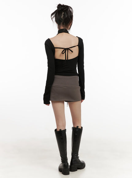 string-studded-graphic-mini-skirt-cj502