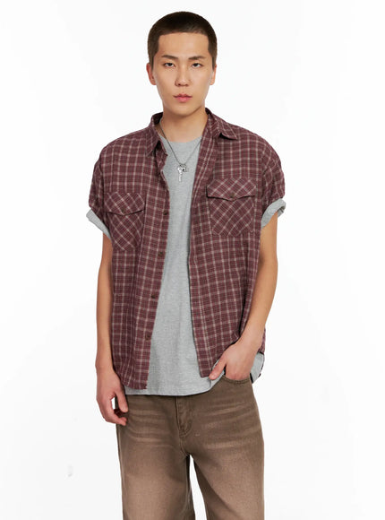 mens-plaid-short-sleeve-flannel-shirt-ig511