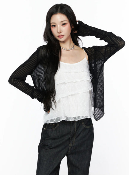 summer-ribbed-knit-cardigan-cu511 / Black