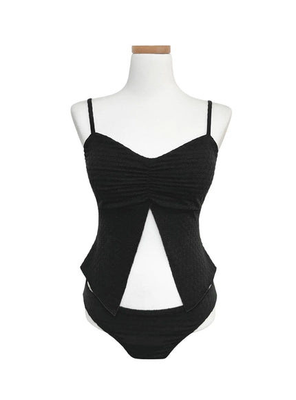 shirred-tankini-set-iy514 / Black