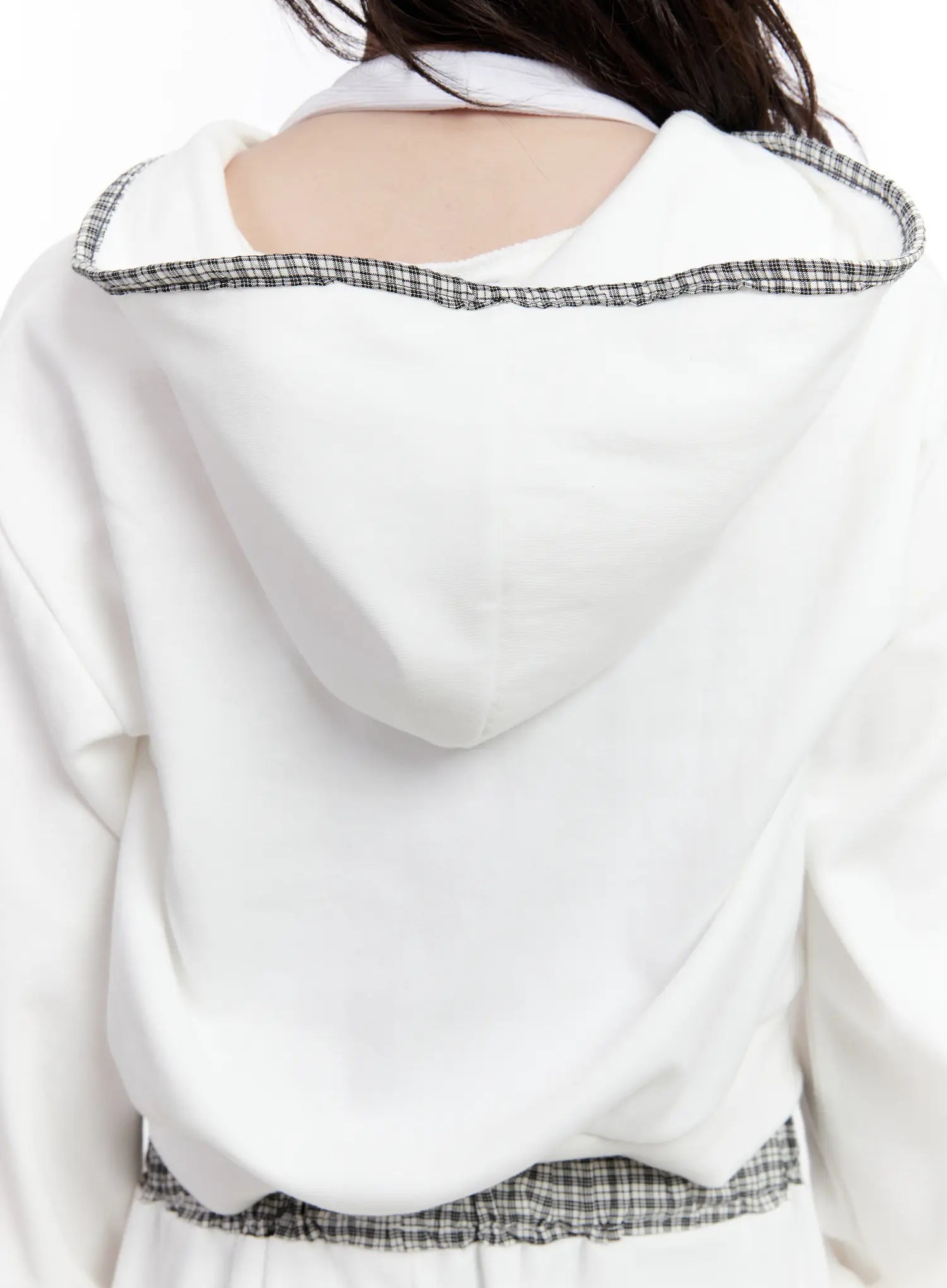 plaid-trim-crop-zip-up-hoodie-cs530
