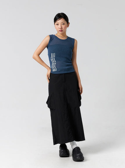 cargo-nylon-maxi-skirt-cg302