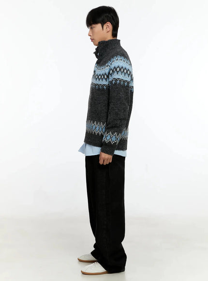 mens-patterned-high-neck-quarter-knit-sweater-in525