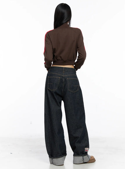 Oakley Cuffed Wide-Leg Jeans CS511 - Acubi style | LEWKIN Oakley Cuffed Wide-Leg Jeans CS511 - Acubi style | LEWKIN