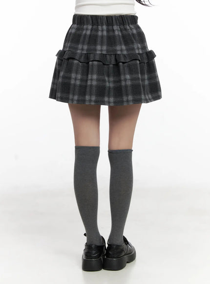 plaid-tiered-mini-skirt-cn527