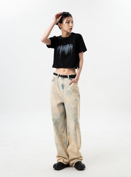 Tie Dye Wide Jeans CY311