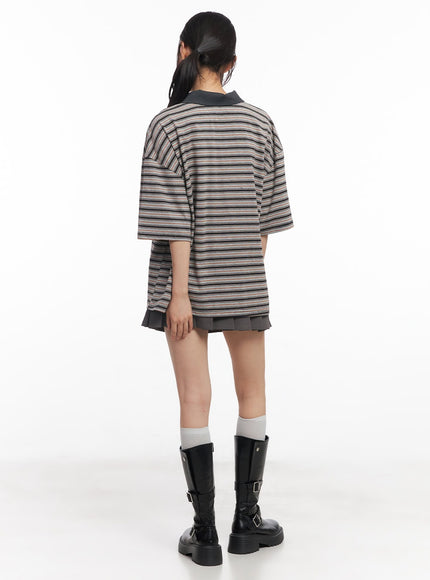 oversized-striped-short-sleeve-polo-shirt-cy514