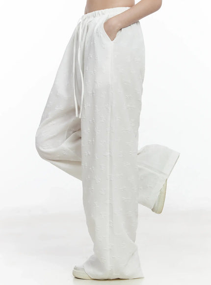 bow-embossed-wide-pants-if525