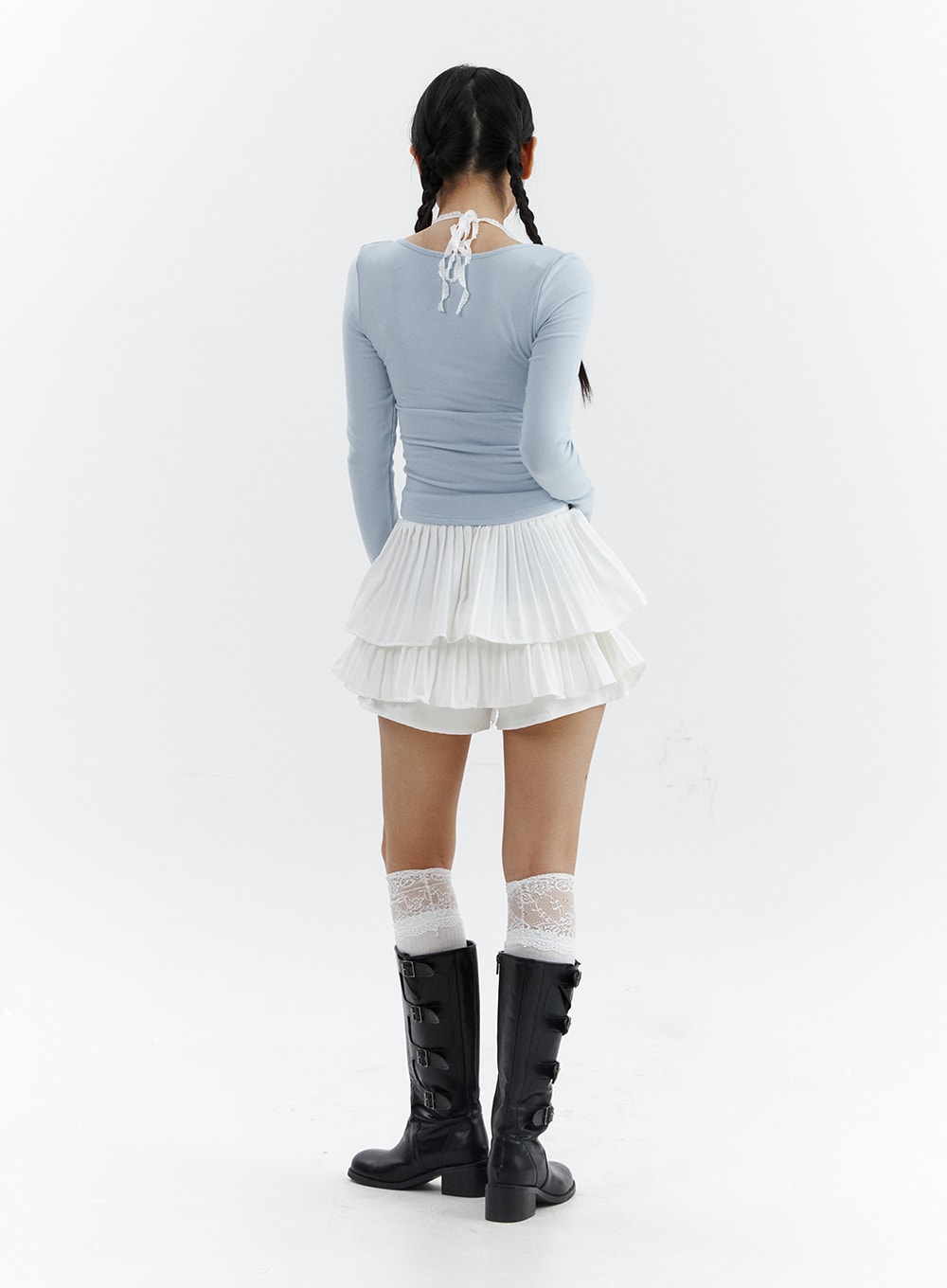 shirred-ruffle-mini-skirt-cj423