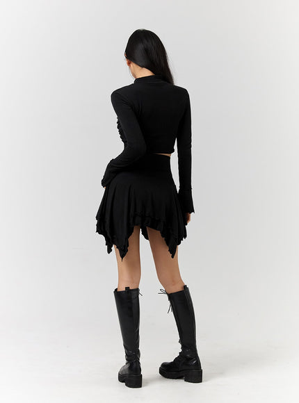 enchanted-solid-asymmetrical-flowy-mini-skirt-cd328