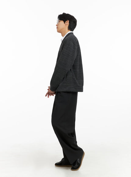 Men's Pintuck Wide Fit Tailored Pants IA402 - Korean Men's Fashion | LEWKIN Men's Pintuck Wide Fit Tailored Pants IA402 - Korean Men's Fashion | LEWKIN