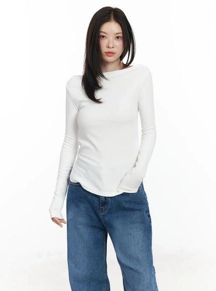 boat-neck-slit-side-long-sleeve-top-if524