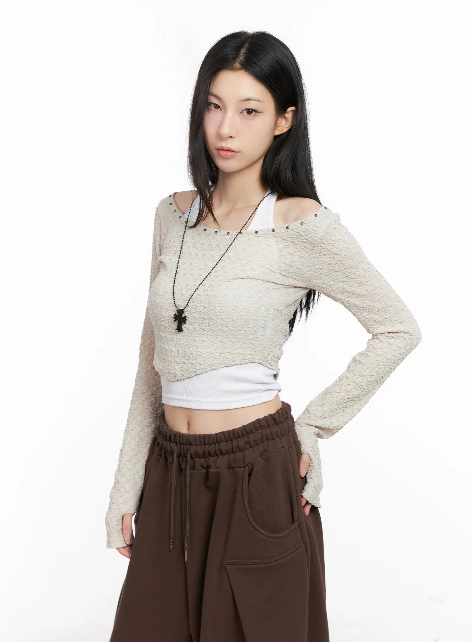 cropped-eyelet-long-sleeve-top-cg525
