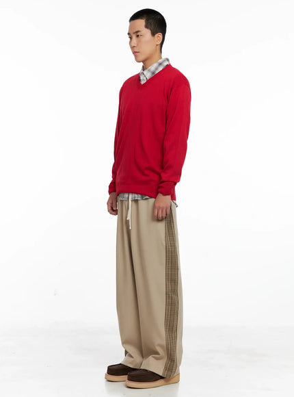 mens-side-plaid-drawstring-pants-ig529