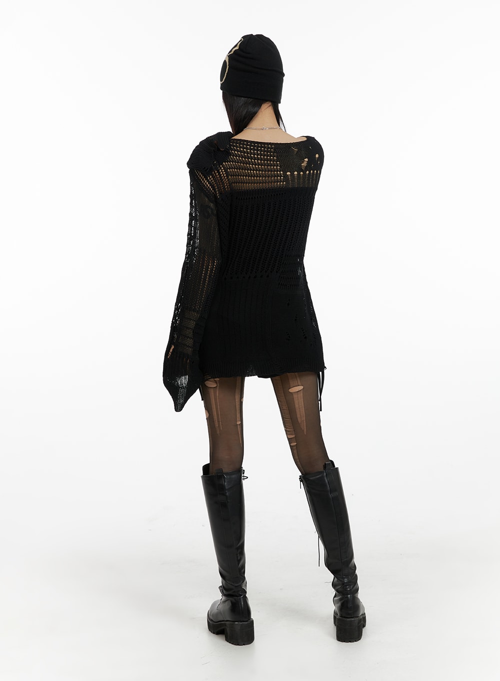 Black V Neck Rib Knit Crop Top Fairy Core Witch Core Grunge