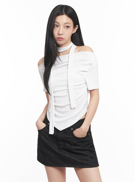 off-shoulder-crop-tee-scarf-set-iy516