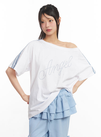 angel-stud-one-shoulder-stripe-t-shirt-iy502