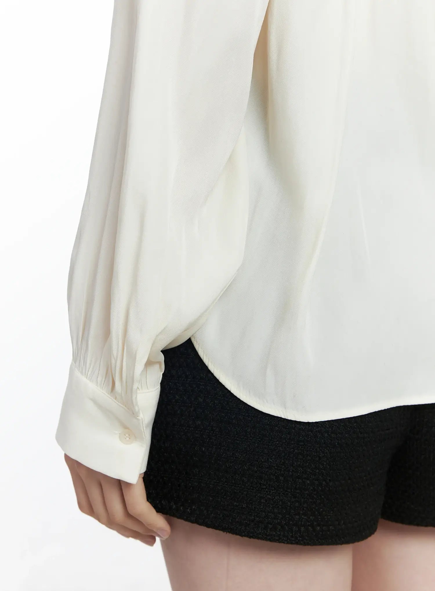 v-neck-shirred-blouse-and-scarf-set-if525