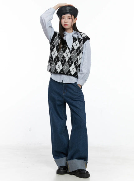 striped-puff-sleeve-tie-blouse-co506