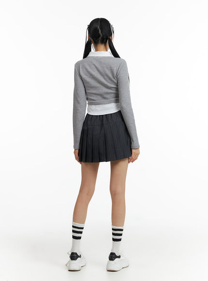 striped-pleated-mini-skirt-if402