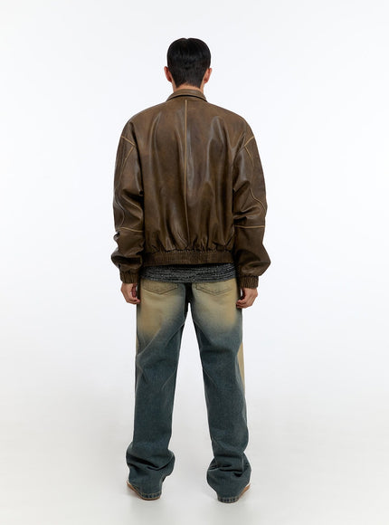 mens-washed-vintage-zip-up-leather-jacket-is413