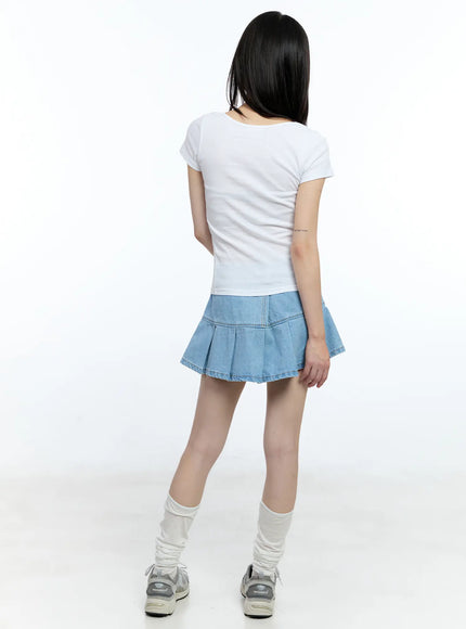 pleated-denim-mini-skort-cg511