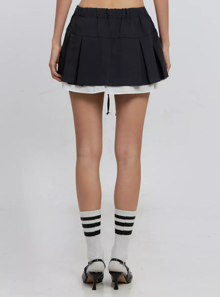 layered-pleated-mini-skirt-is516