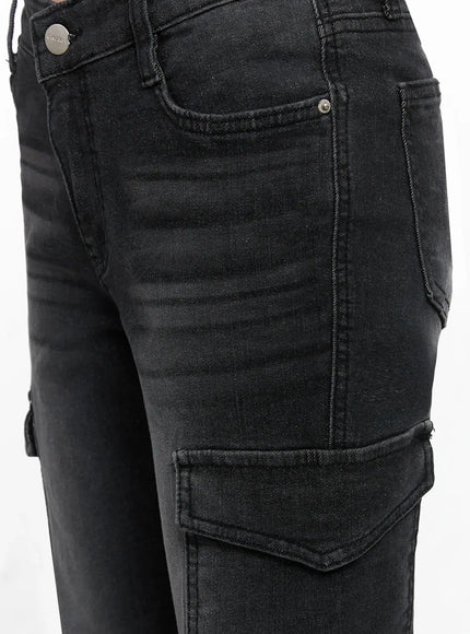 seowon-black-cargo-low-rise-bootcut-jeans-in514