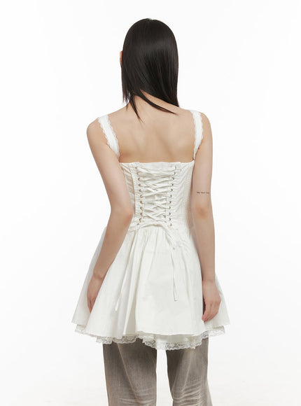Sweetheart Lace-Up Mini Dress CD426 - Acubi style | LEWKIN Sweetheart Lace-Up Mini Dress CD426 - Acubi style | LEWKIN