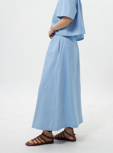 Wrapped Denim Maxi Skirt OY308