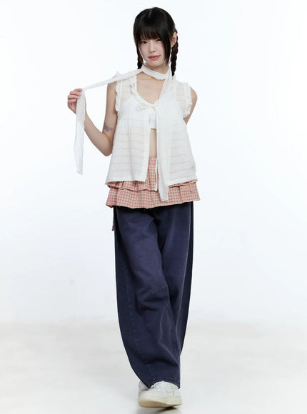 plaid-layered-wrap-mini-skirt-cg507